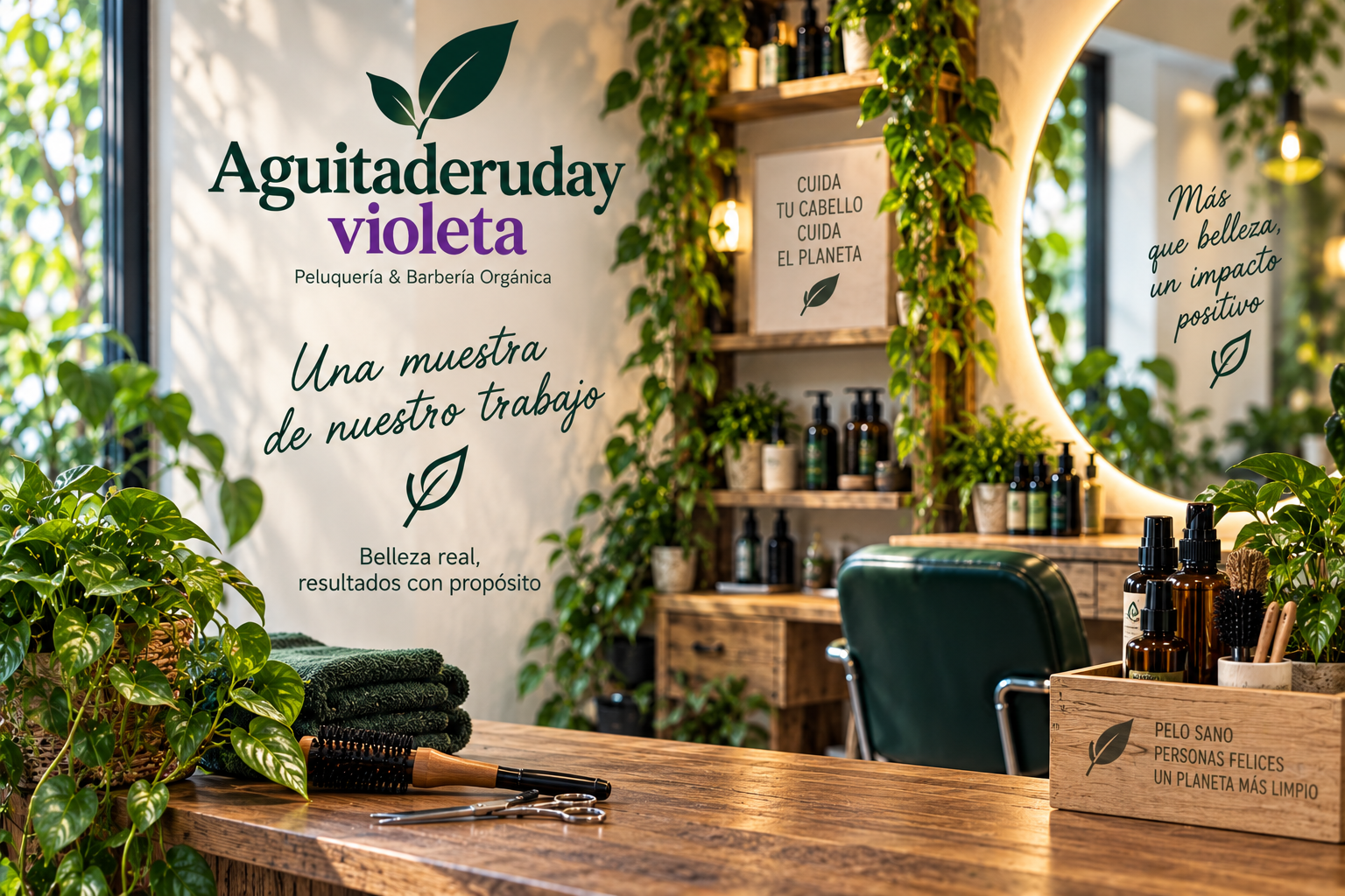 Ambiente de la peluquería orgánica